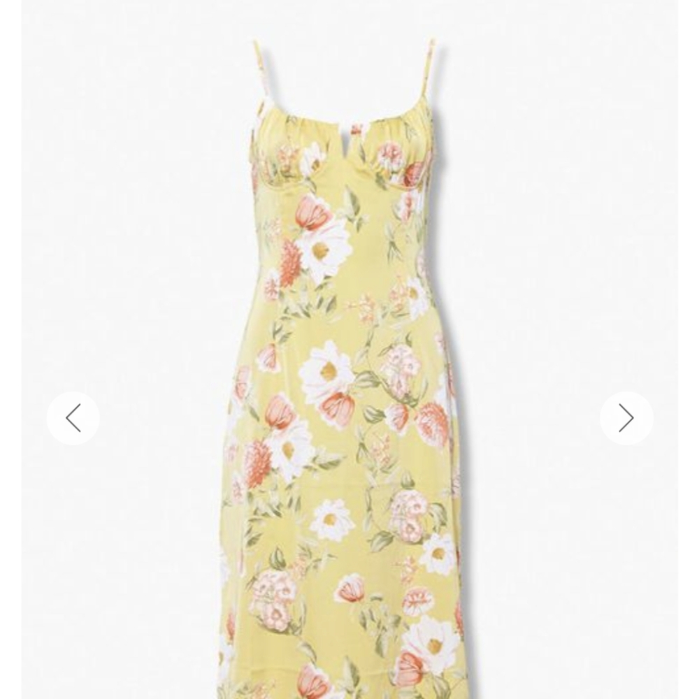 Yellow bustier midi dress